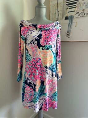 Lilly Pulitzer Off-Shoulder Jersey-Knit Dress